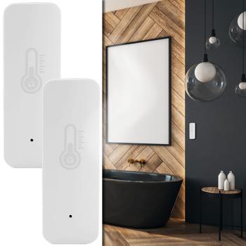 2er-Set Intelligentes Thermometer und Hygrometer, Temperatur- & Luftfeuchtigkeits-Sensor mit Tuya oder SmartLife App, Haus-Automatisierung