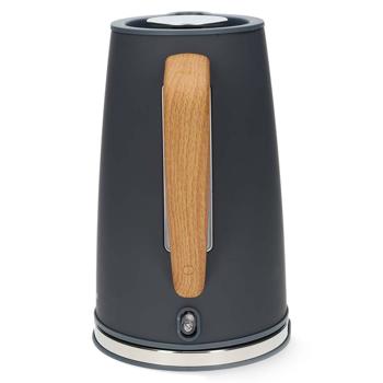 Preview: Edelstahl Design-Wasserkocher, 360° drehbar, Soft-Touch-Oberfläche, 1,7 l Fassungsvermögen, 2200 W Leistung, schnelles Aufheizen, grau