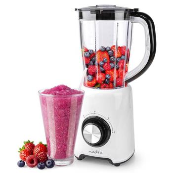 Preview: Standmixer 800W - Ideal für Smoothies & Saucen - 1.5L Kapazität - Robuste Edelstahlklingen - 2 Geschwindigkeiten - Impulsfunktion - Weiss