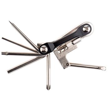 Fahrrad Multitool - 11 Funktionen für Reparaturen unterwegs - Robuste Metall-Werkzeuge inkl. Schraubendreher & Sechskantschlüssel (2-8mm) 7.5x4.5x2.5cm