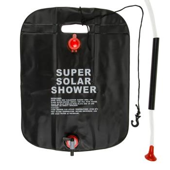 Preview: Camping-Dusche 10L - mobile Solardusche mit Duschkopf & Ventil - auslaufsicher, tragbar, robustem PVC - für Festivals & Zelten