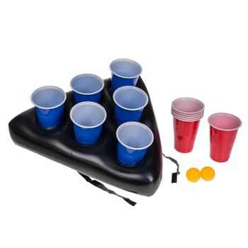Aufblasbarer Beer Pong Partyhut: Das ultimative Trinkspiel - inkl. 12 Bechern & 2 Bällen - Spass-Garantie für jede Party