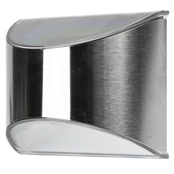 LED-Solar-Wandleuchte Edelstahl - Hausnummernbeleuchtung & Eingangsbereich - Tag/Nachtmodus, IP44, 10x5x8cm, 4x Kaltweiss SMD-LEDs, 1.2V Batterie