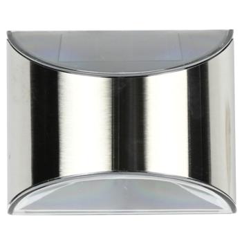 Preview: LED-Solar-Wandleuchte Edelstahl - Hausnummernbeleuchtung & Eingangsbereich - Tag/Nachtmodus, IP44, 10x5x8cm, 4x Kaltweiss SMD-LEDs, 1.2V Batterie