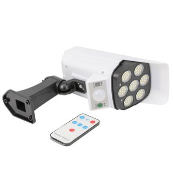Preview: Überwachungskamera Attrappe - Effektive Abschreckung für mehr Sicherheit zuhause - Solar LED-Leuchte mit 3 Lichtmodi & PIR-Sensor - IP44 wetterfest