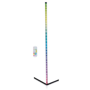 Preview: LED-Ecklampe mit RGB-Farben, H 140cm, 15W – Stimmungsleuchte, versch. Farbmodi, dimmbar, Musik-Synchronisation, Ambiente-Beleuchtung