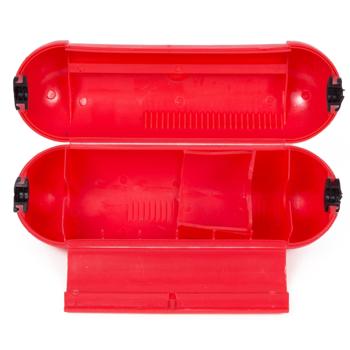 Preview: Steckersafe - Robuste wetterfeste Box für sichere Stromverbindungen im Garten & Aussenbereich - Spritzfest - 21x6.5x7cm - Rot