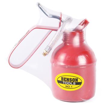 Preview: Ölspritzkanne - flexible Tülle & Pumpfunktion - 300 ml Volumen - robuste Metallkanne für Fahrzeuge, Motoren & Maschinen - rot - präzises Schmieren