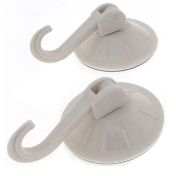 Saugnapf-Haken 2er-Set beige - Max. 2 kg Haltekraft - Einfache Montage ohne Bohren für Küche & Bad - Rückstandslos entfernbar - Ø 5,5 cm