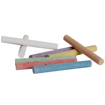 Preview: Tafelkreide 2er-Set - Weiss & Bunt mit Wischer - Ideal für Schultafeln & Zuhause - Für Kinder ab 4 Jahren - 8x1x1cm Kreiden