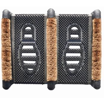 Kokos Schuhabtreter mit Bürsten & Gumminoppen: 35x31 cm - Extrem robust, für super saubere Schuhe & Eingangsbereich
