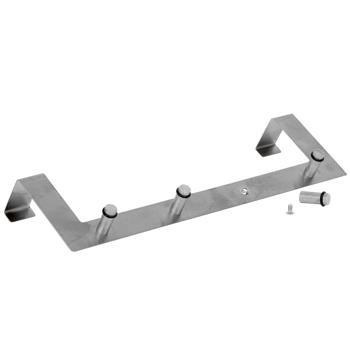 Preview: Türgarderobe mit 4 Haken - einfache Befestigung über Türen bis 40 mm - schafft Ordnung & Platz - hochwertiger Edelstahl - ideal für Bad, Schlafzimmer