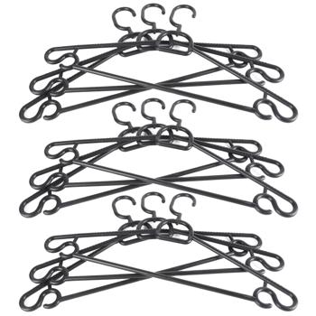 Kleiderbügel 9-tlg. schwarz - Platzsparende Organisation im Kleiderschrank - Rutschfeste Noppen, Seitenhaken & Hosenstange - Langlebiger Kunststoff