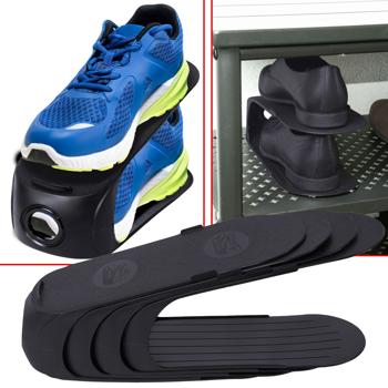 Schuh-Organizer 4tlg. Set - Perfekte Aufbewahrung für mehr Ordnung & Hygiene im Schuhschrank - Schwarz - Masse: 10.5x26.3x15 cm - Leicht zu reinigen