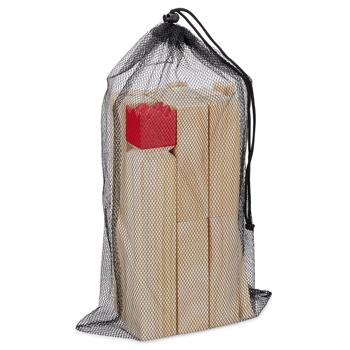 Preview: Wikingerspiel Kubb aus Vollholz - Outdoor-Spass für 2-12 Personen im Garten & Park - inkl. rotem König & praktischer Netztasche - fördert Teamgeist