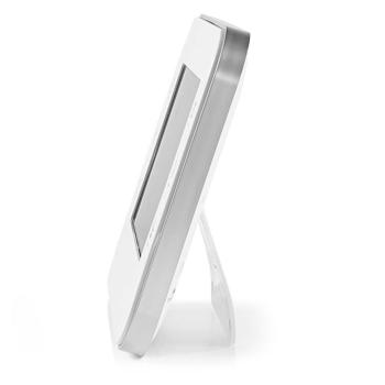 Preview: Drahtlose Wetterstation - Farb-LCD Display, Aussensensor - Präzise Wetterdaten, Luftfeuchtigkeit, Prognosen - Wecker & Schlummerfunktion - Silber-Weiss