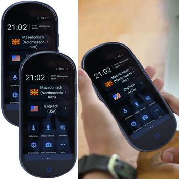 Revolutionärer Echtzeit-Übersetzer im 2er Set: 137 Sprachen, Sofort-Übersetzung, Text- & Sprachfunktion, Währungsrechner, grosses Display, schwarzes Design