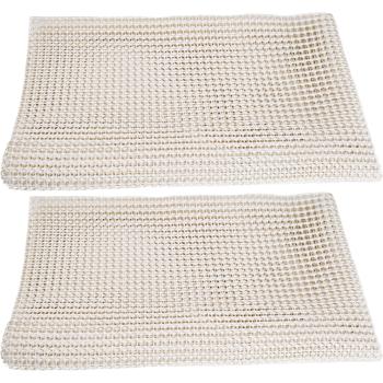 2er-Set Teppich Antirutschunterlage, Antirutschmatte zuschneidbar, 80 x 200 cm, Rutsch Stop für Teppiche, Schubladen, Kofferraum, creme-weiss