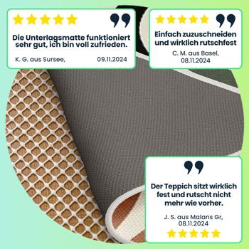 Preview: 2er-Set Teppich Antirutschunterlage, Antirutschmatte zuschneidbar, 80 x 200 cm, Rutsch Stop für Teppiche, Schubladen, Kofferraum, creme-weiss