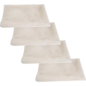 4er-Set Teppich Antirutschunterlage, Antirutschmatte zuschneidbar, 80 x 200 cm, Rutsch Stop für Teppiche, Schubladen, Kofferraum, creme-weiss