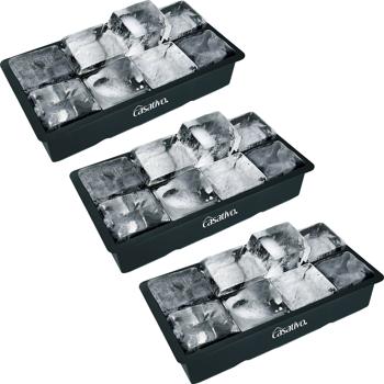 3er-Set XXL Silikon Eiswürfelform (8 Fächer, 5x5cm): Grosse Eiswürfel, 1 Liter Füllmenge – BPA-freie, langlebige & wiederverwendbare Eiswürfelform