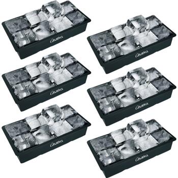 6er-Set XXL Silikon Eiswürfelform (8 Fächer, 5x5cm): Grosse Eiswürfel, 1 Liter Füllmenge – BPA-freie, langlebige & wiederverwendbare Eiswürfelform