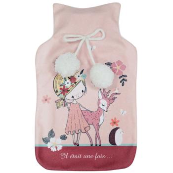 Preview: Wärmflasche mit buntem Bambi-Bezug - Ideal für Bett & Couch - Lindert Schmerzen - 21x34cm - Fleece/PVC - Kühlt im Sommer - BS 1970:2012 Standard