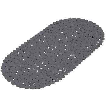 Preview: Badewannenmatte, elegante Steinoptik, anthrazit, 36 x 69 cm