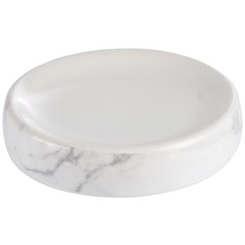 Seifenschale Keramik mit Marmor-Look - Stilvoller Seifenhalter für Badezimmer, Küche & Gäste-WC - Robust, langlebig, 11x2,5 cm