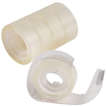 Klebebandabroller - Inkl. 5 Rollen Klebeband für sofortigen Einsatz - Ideal für Haushalt, Büro & Basteln - Vielseitig zum Verpacken & Beschriften