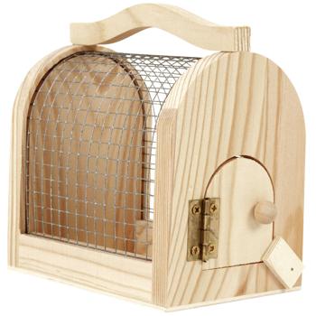 Insektenkasten Holz-Draht Naturbox für Kinder zum Sammeln & Beobachten - Pädagogisches Kinderspielzeug mit Holzgriff - 11x7,5x10 cm - Umweltfreundlich