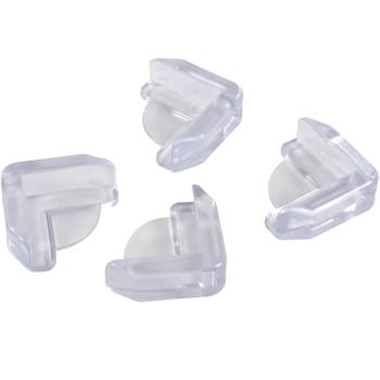 Preview: Eckenschutz für Kinder - Transparenter Stossschutz (4er-Pack) - weicher Kunststoff schützt Babys/Kleinkinder vor Tischecken - 4x4x1.4 cm
