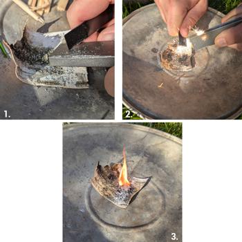 Preview: Magnesium Feueranzünder mit Schaber und integriertem Feuerstahl, Survival Feuerstarter für Lagerfeuer, Holzöfen, Camping und Outdoor Abenteuer
