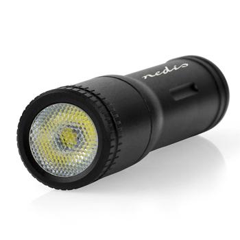 Preview: LED Schlüsselring Taschenlampe – Kompakt & leicht - Aluminiumgehäuse, IPX4 spritzwassergeschützt, 100 lm, 35 m Leuchtweite, Schwarz, 61x15x15mm