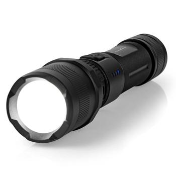 Preview: LED-Taschenlampe - Vollmetallgehäuse & Li-Ionen-Akku 3,7V/2,2Ah - 10W, 1000 Lumen, 100m Reichweite, IPX4, USB-C - Perfekt für Outdoor & Notfälle