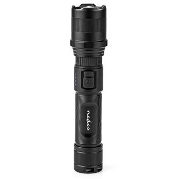 Preview: LED-Taschenlampe - Vollmetallgehäuse & Li-Ionen-Akku 3,7V/2,2Ah - 10W, 1000 Lumen, 100m Reichweite, IPX4, USB-C - Perfekt für Outdoor & Notfälle