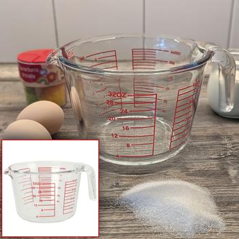 Messbecher Borosilikatglas 1000ml - Präzise Massangaben für Backen, Kochen & Küche - Geschmacksneutral - Hochwertiges Küchenzubehör
