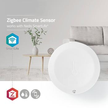 Preview: SmartLife Klimasensor - Intelligenter WiFi Wettersensor für Hausautomation - Thermometer Hygrometer mit Android/iOS App - Zigbee 3.0 kompatibel