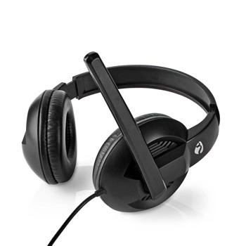 Preview: Over-Ear Headset Stereo Kopfhörer - PC Gaming Meetings Home Office - USB-C/A - 40mm Treiber - Klares Mikrofon - 1.8m Kabel - Schwarz