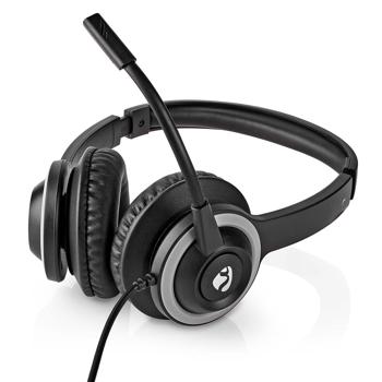 Preview: Over-Ear Kopfhörer - Stereo Headset für PC Gaming & Online Meetings - USB-C/USB-A Adapter - Einstellbares Mikrofon - 1.8m Kabel - 40mm Treiber
