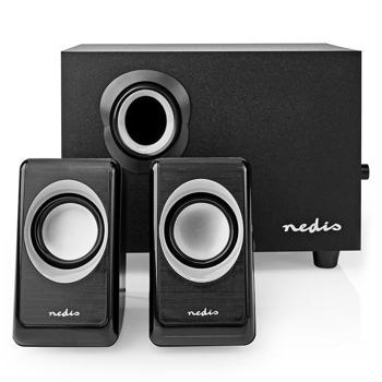 Preview: Lautsprecher mit Subwoofer - 2.1-Stereo-Sound für PC, Laptop & Smartphone - 33 Watt Gesamt, 15 Watt Subwoofer, 3,5mm Anschluss - USB-betrieben