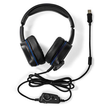 Preview: Komfortables Gaming-Headset mit flexiblem Mikrofon, USB-A, LED-Lichteffekten – Schwarz – Für lange Gaming-Sessions