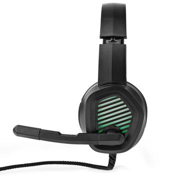 Preview: Komfortables Gaming-Headset mit flexiblem Mikrofon, USB-A, LED-Lichteffekten – Schwarz – Für lange Gaming-Sessions