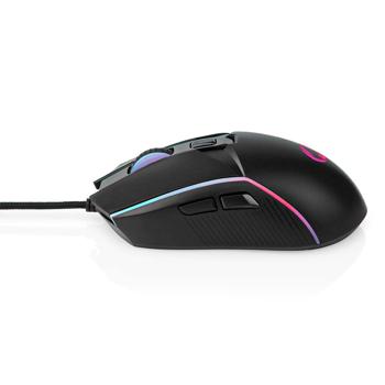 Preview: Gaming Maus mit Kabel - 6 Tasten, LED-Beleuchtung & ergonomisches Design - bis 7200 dpi, schwarz, USB, 150cm Kabel, RGB