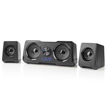 Gaming Lautsprecher PC Soundsystem - 2.2 Dual-Subwoofer 48 W RMS 16 W - LED-Lichteffekte reaktiv - 3.5mm AUX USB-A - für PC Laptop Smartphone