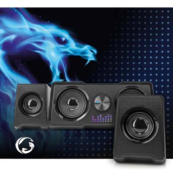 Preview: Gaming Lautsprecher PC Soundsystem - 2.2 Dual-Subwoofer 48 W RMS 16 W - LED-Lichteffekte reaktiv - 3.5mm AUX USB-A - für PC Laptop Smartphone