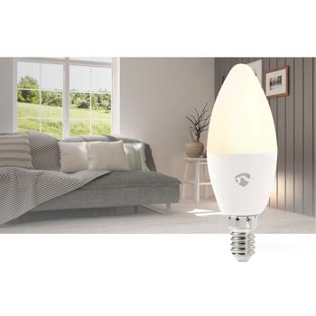 Preview: SmartLife WLAN-LED-Lampe (E14, RGBW, 4.9W) – Glühbirne mit Farbwechsel, 2200-6500K – App für Android & iOS – Smart-Home-Beleuchtung