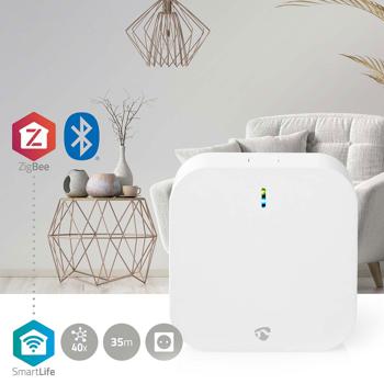 Preview: 6er-Set Smartes Heizkörperthermostat, Zigbee-Gateway, Anti Kalk u. Anti Frost, App zur Steuerung, komp. zu Alexa, Google, Siri