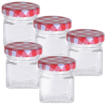 Vorratsgläser 5er Set 50ml - Luftdichte Marmeladengläser mit Deckel für Lebensmittel - Glas Behälter zum Einkochen & Aufbewahren
