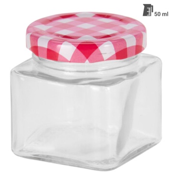Preview: Vorratsgläser 5er Set 50ml - Luftdichte Marmeladengläser mit Deckel für Lebensmittel - Glas Behälter zum Einkochen & Aufbewahren